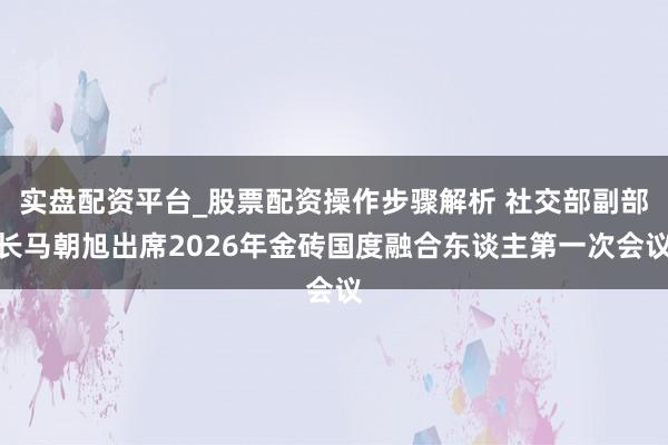 实盘配资平台_股票配资操作步骤解析 社交部副部长马朝旭出席2026年金砖国度融合东谈主第一次会议