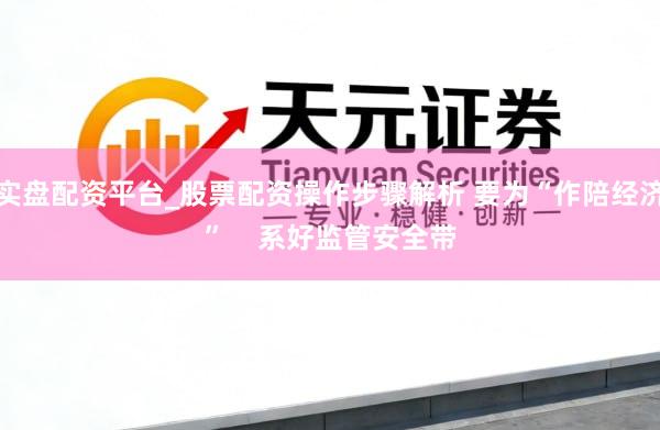 实盘配资平台_股票配资操作步骤解析 要为“作陪经济”    系好监管安全带