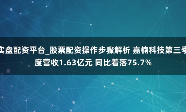 实盘配资平台_股票配资操作步骤解析 嘉楠科技第三季度营收1.63亿元 同比着落75.7%